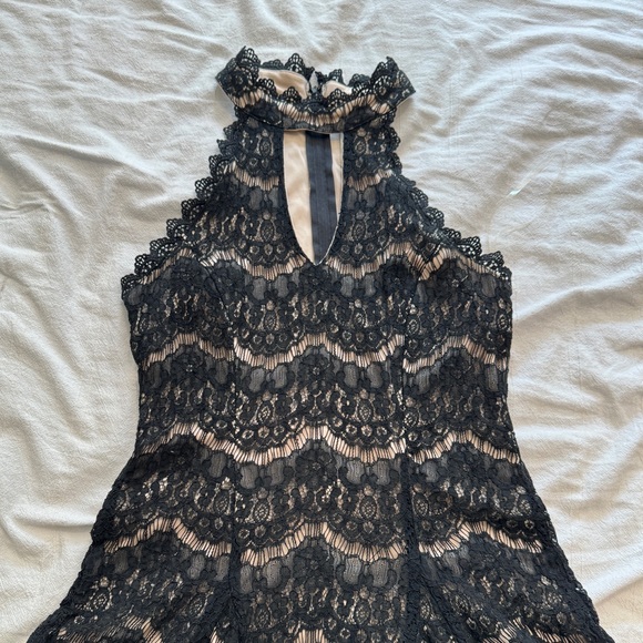 Black and Nude Lace dress w Tutu under - Picture 2 of 7